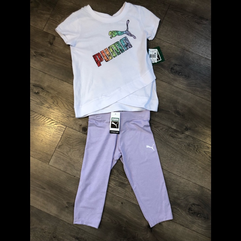 Puma Tee & Leggings Set Size 4 New